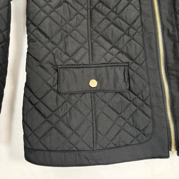 CHARTER CLUB Women's Black Quilted Point Collar Lined Bomber Jacket  Size Large - Picture 5 of 13